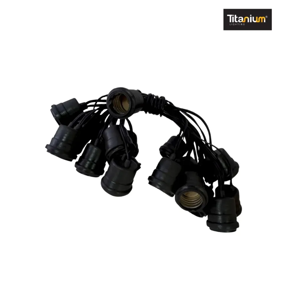 [EME07] Ramal Set*20pcs/Portalámpara E27 IP20 7 M/1e27 - 35 Cm - Titanium EME07