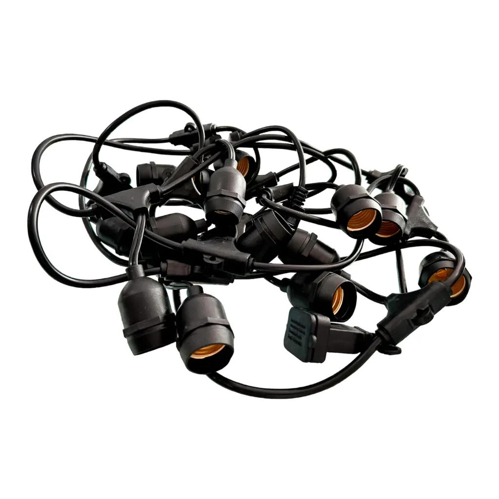 [EME07] Ramal set*20pcs/ portalámpara e27 ip20 7m/ 1e27-35cm Titanium - eme07