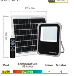 Reflector led solar/tableta 200w rgb/ip65 c-panel Mercury Promax - isl50