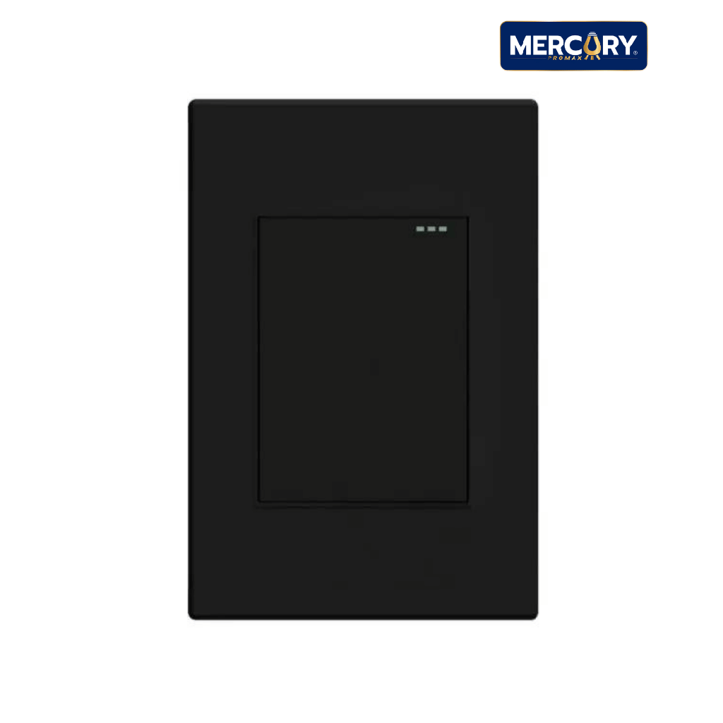 Interruptor Sencillo Conmutable Negro Mate - Mercury Promax ETI161