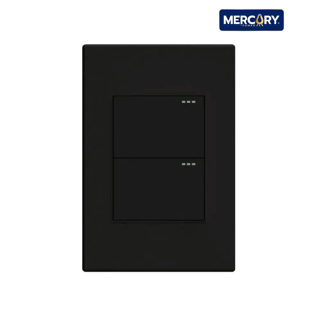 [ETI162] Interruptor Doble Conmutable Negro Mate - Mercury Promax ETI162