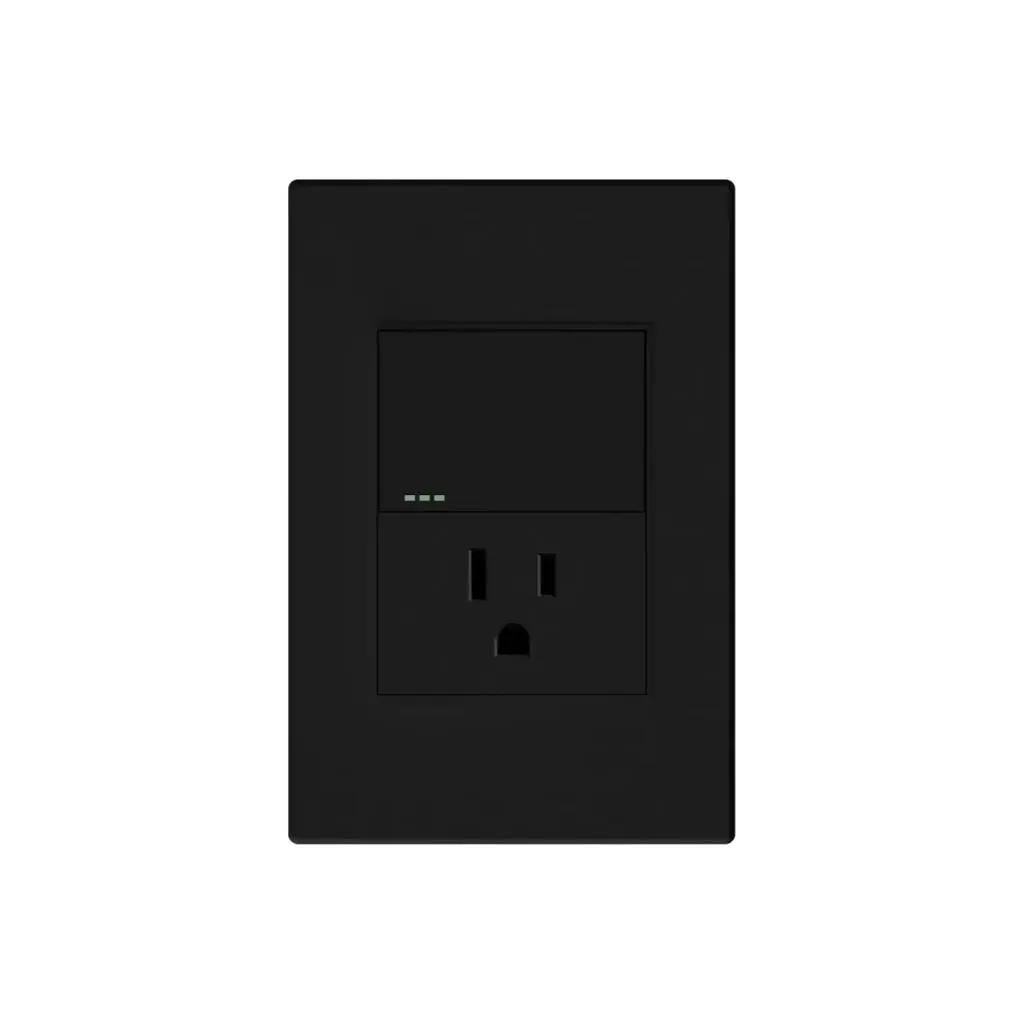 Toma + interruptor negro mate Mercury Promax - eti164