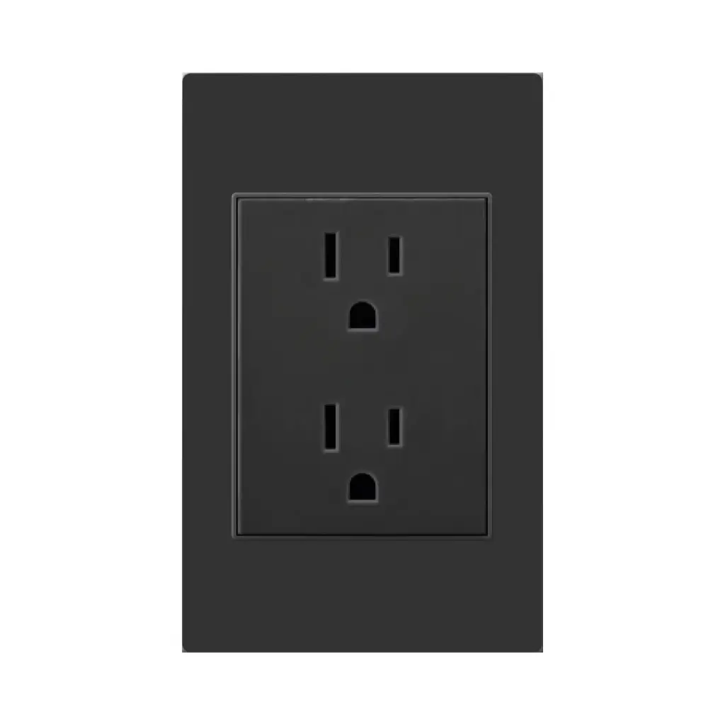 TOMA DOBLE POLO A TIERRA NEGRO MATE MERCURY PROMAX - ETI165