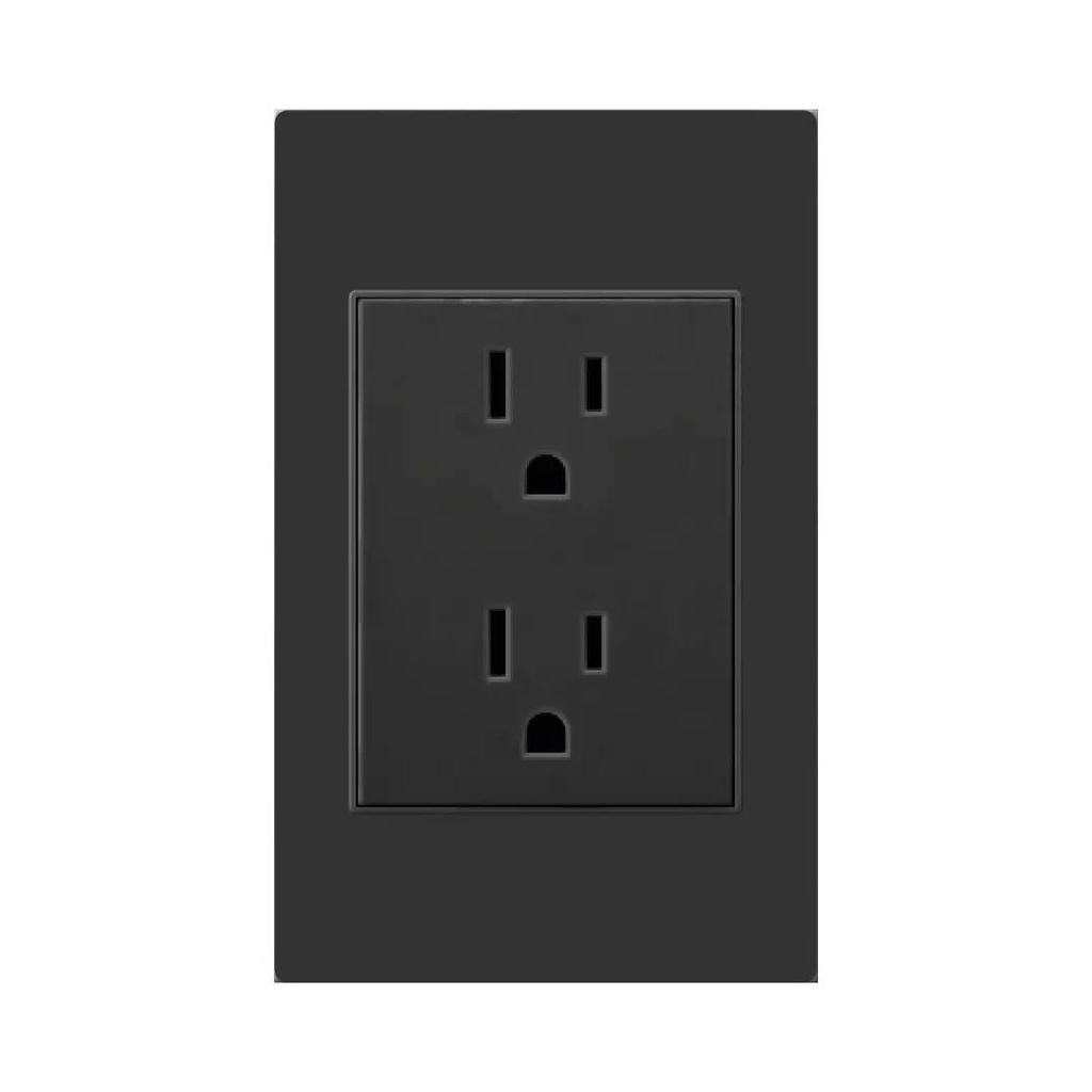 [ETI165] Toma doble polo a tierra negro mate Mercury Promax - eti165