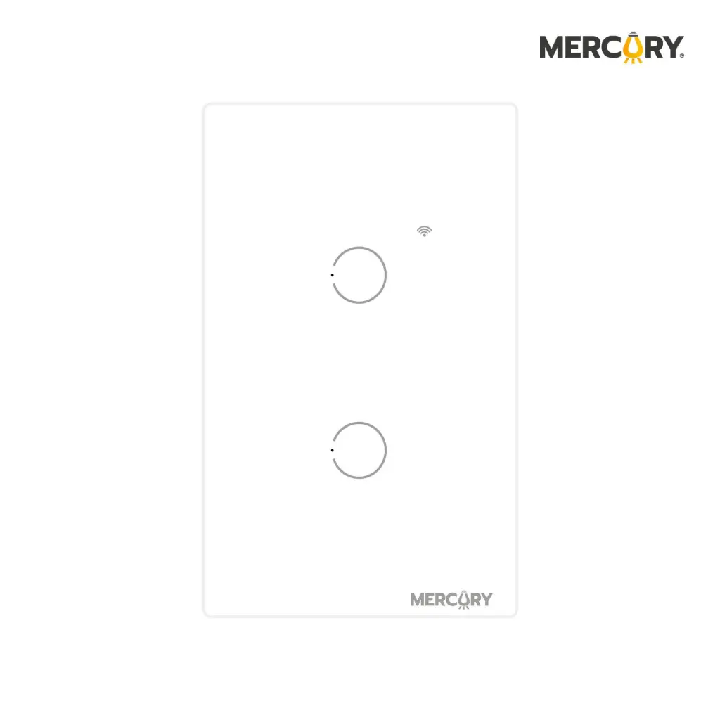 Interruptor Doble Smart Home Touch WIFI Blanco - Mercury Promax TIC04