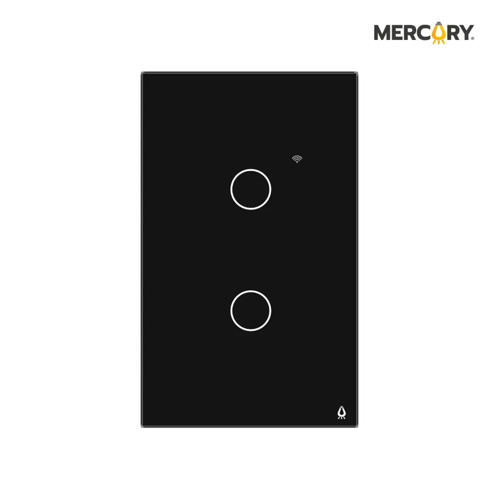 Interruptor doble smart home black touch wifi Mercury Promax - tic13