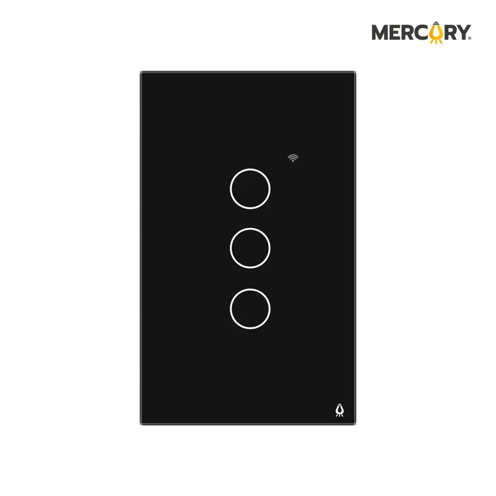 [TIC14] Interruptor Triple Smart Home Negro Touch WIFI - Mercury Promax TIC14