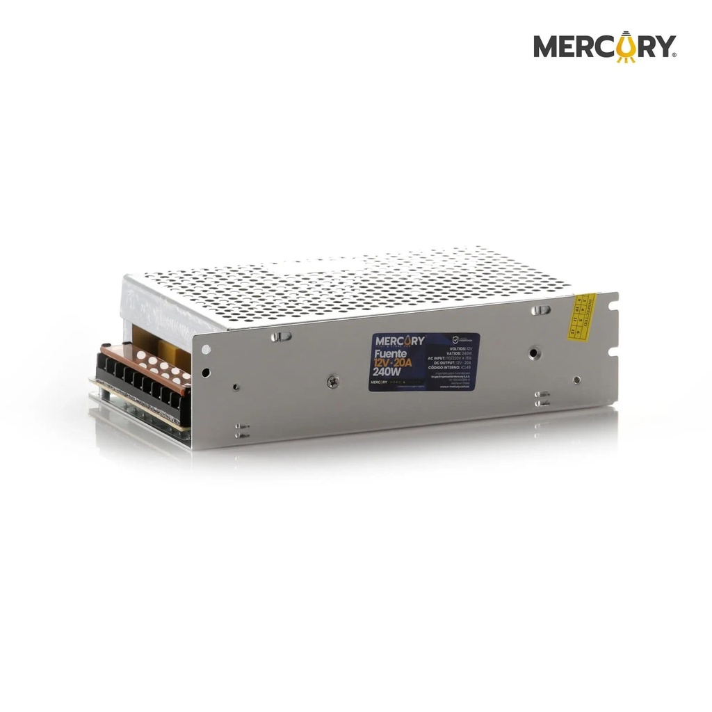 FUENTE 12V 20A 240W AC INPUT 110/220V MERCURY PROMAX ICL49