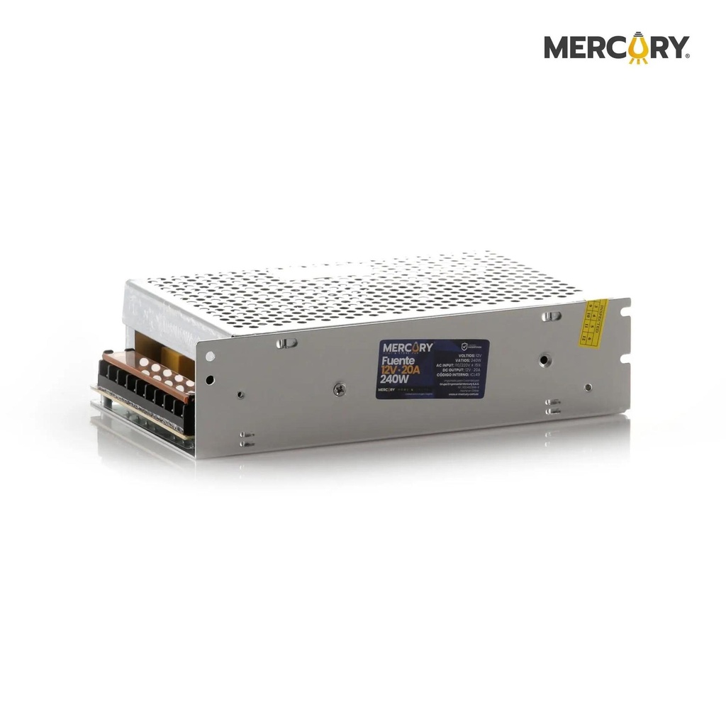 [ICL49] Fuente 12V 20A 240W AC Input 110/220v - Mercury Promax ICL49