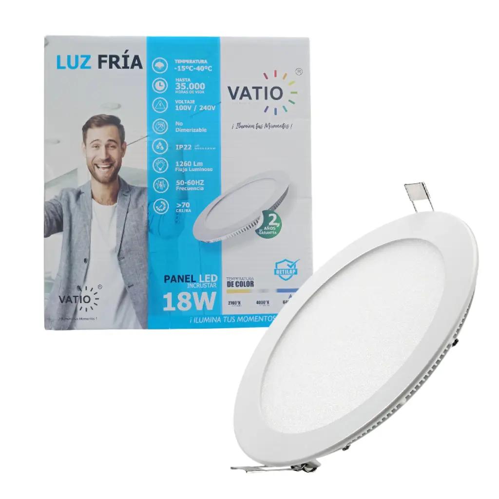 [24008] Panel LED Redondo Incrustar 18w/6400k Vatio 24008