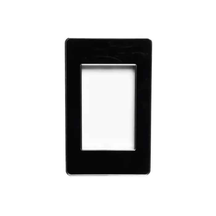 [MT-02ANC] Tapa Negro Borde Cromado Miletto Linea Pollux MT-02ANC