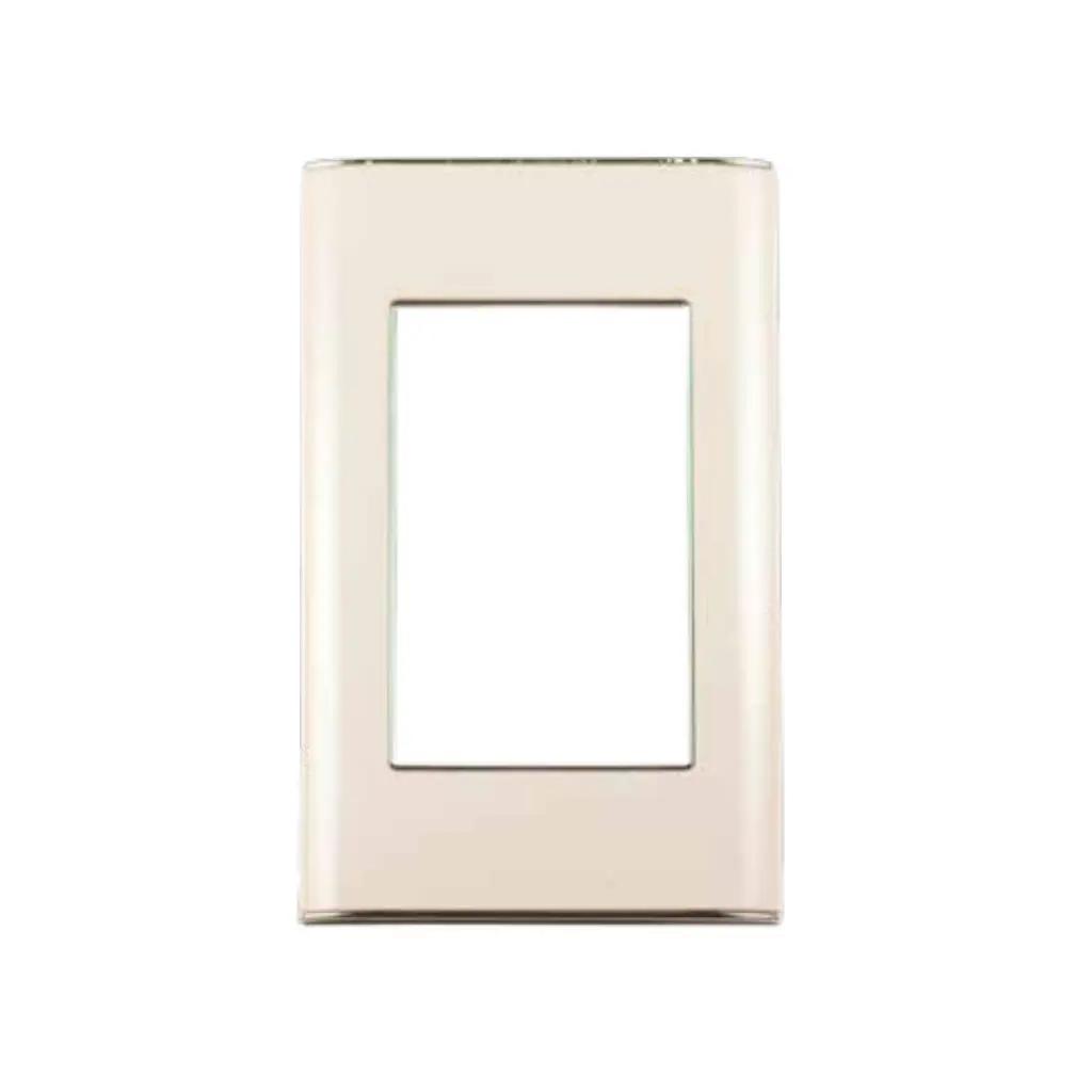 [MT-02BC] Tapa blanca borde cromado ovalada miletto linea pollux mt-02bc