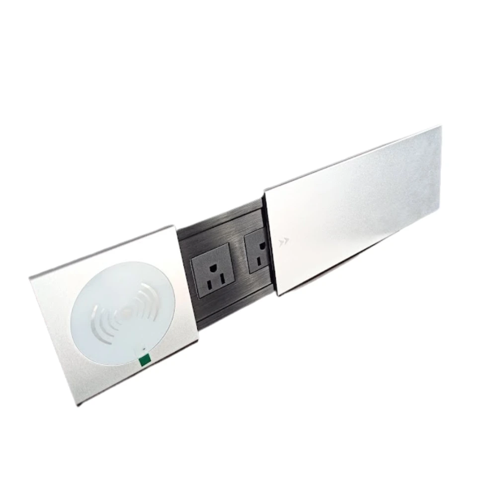 [MT-MTEST2/US] Multitoma doble escritorio con tapa carga inalambrica miletto