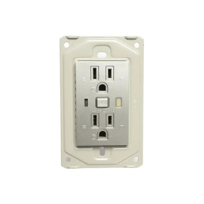 Toma Doble Gfci Plateado Miletto Linea Pollux MT-P020