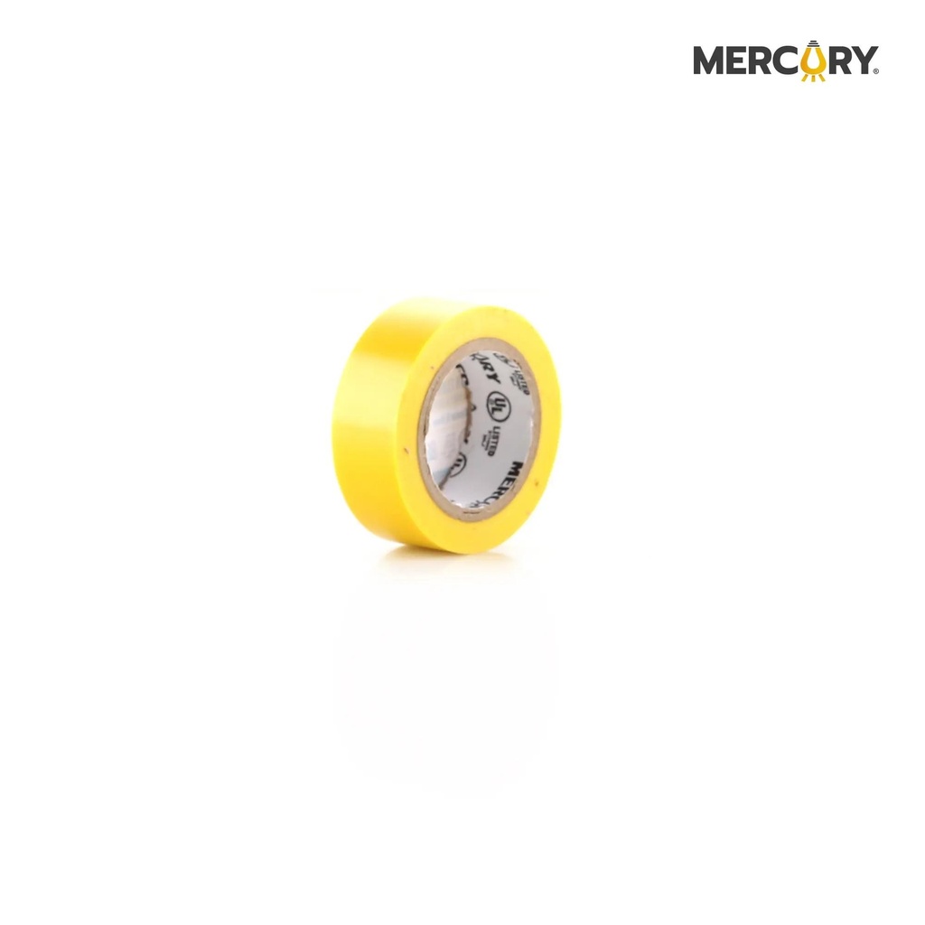 Cinta aislante 5m amarillo Mercury certificacion ul eca17
