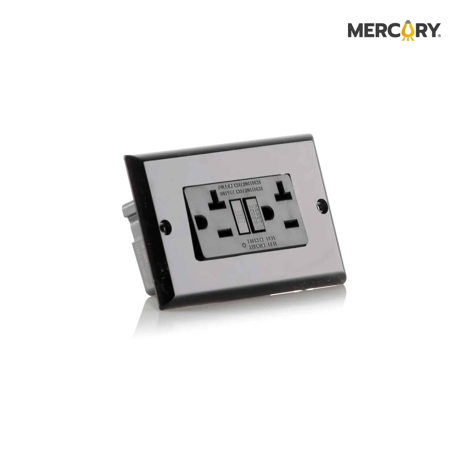 Toma GFCI 20A Negro - Mercury ETI78