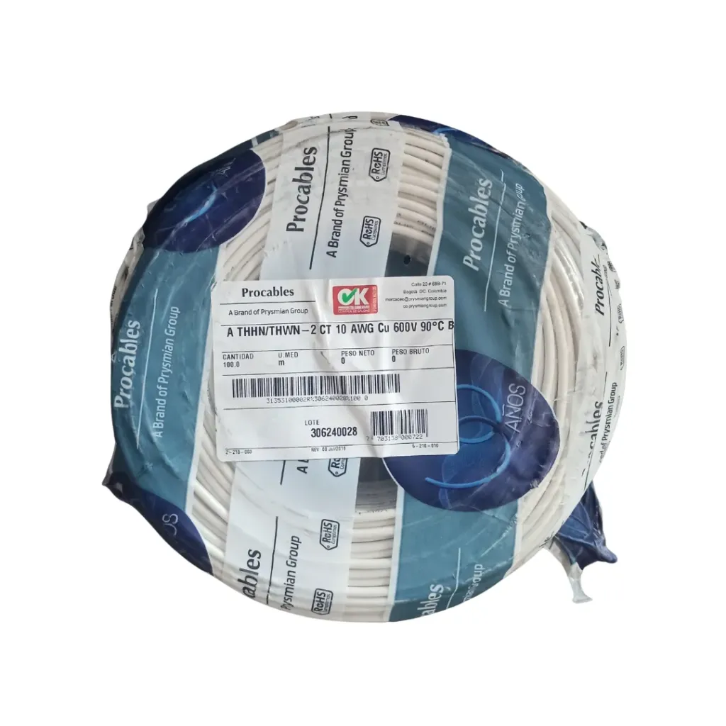 Alambre Cu 10 THHN THWN 90C Blanco - Prysmian DLE