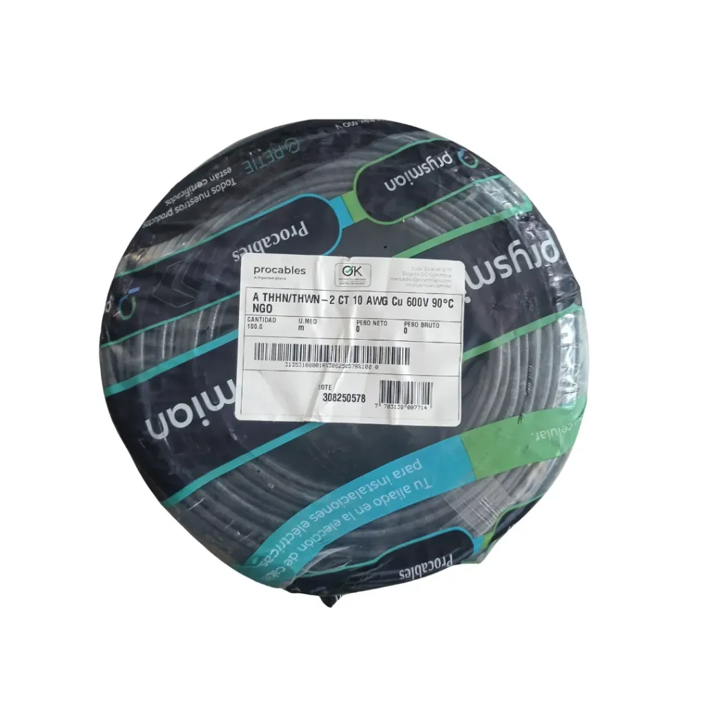 Alambre Cu 10 THHN THWN 90C Negro - Prysmian DLE