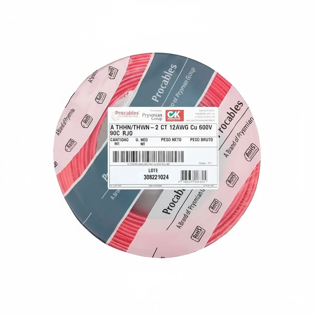 Alambre Cu 12 THHN THWN 90C Rojo - Prysmian DLE