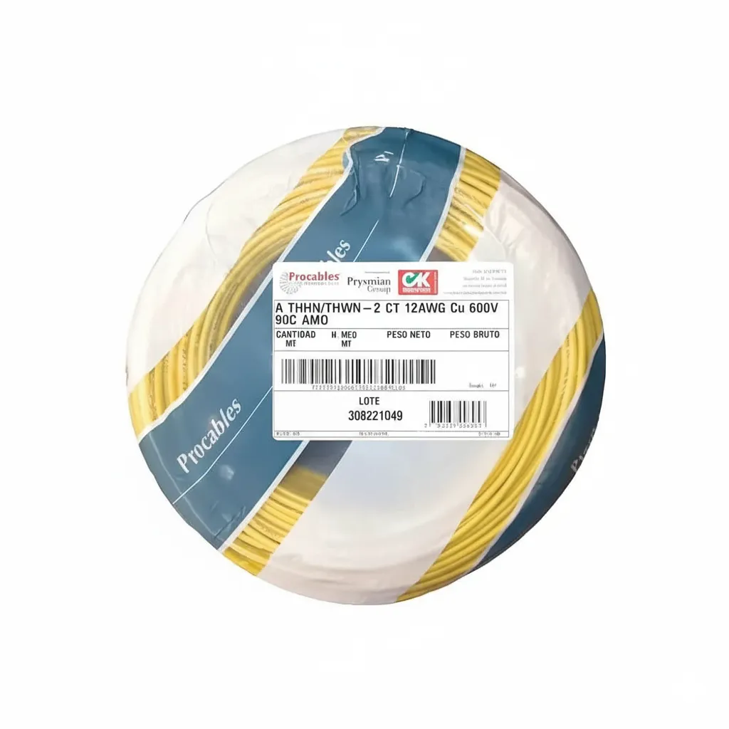 Alambre Cu 12 THHN THWN 90C Amarillo - Prysmian DLE