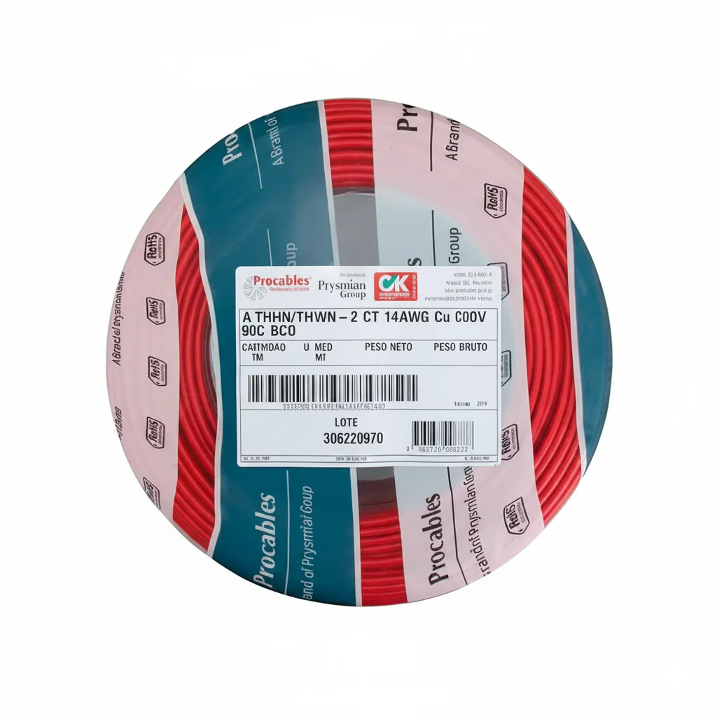 Alambre Cu 14 THHN THWN 90C Rojo - Prysmian DLE