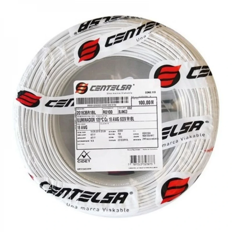 Cable Cobre 10 THHN THWN 90C Blanco Centelsa DLE