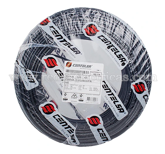 Cable Cobre 12 THHN THWN 90C Negro Centelsa DLE