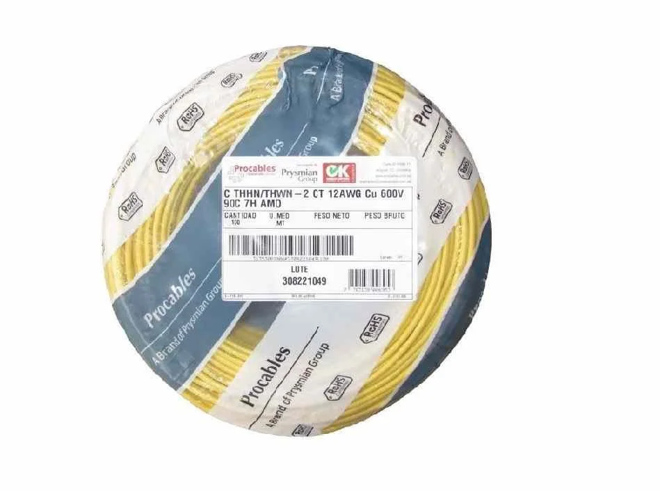 Cable Cobre 12 THHN THWN 90C Amarillo - Prysmian DLE
