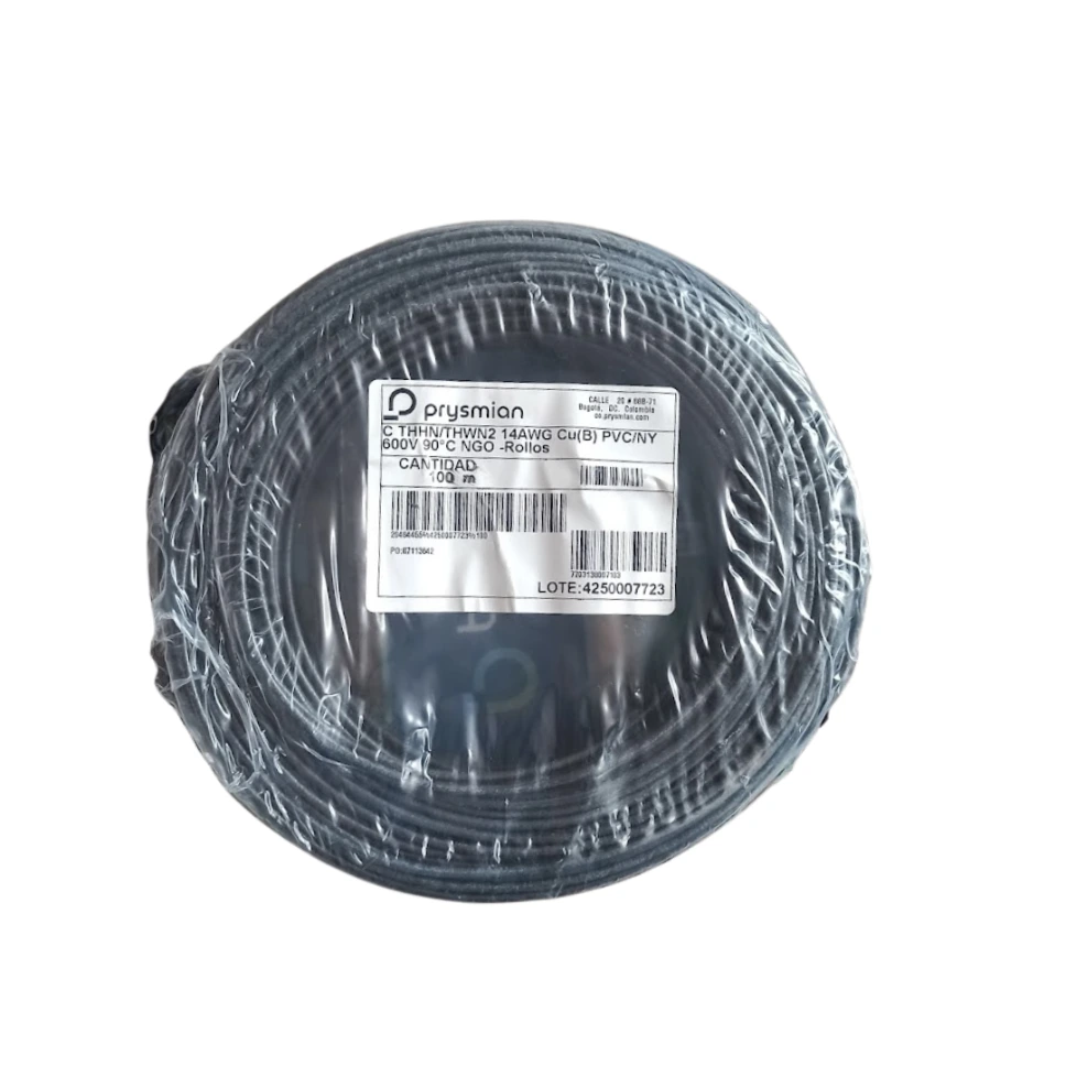 [31353061001R] Cable Cu 14 Thhn Thwn 90C  Negro Prysmian dle