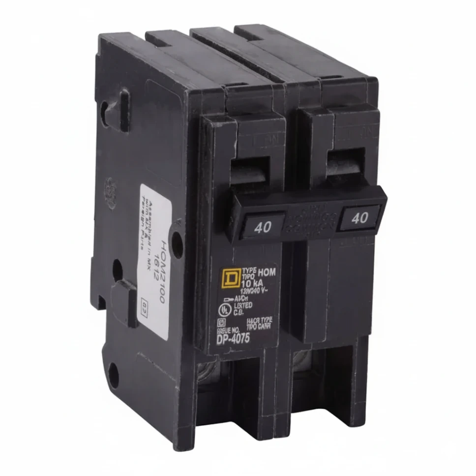[HOM240] Breaker Bip Enchufable 40A 10KA 120v/240v Negro Schneider DLE