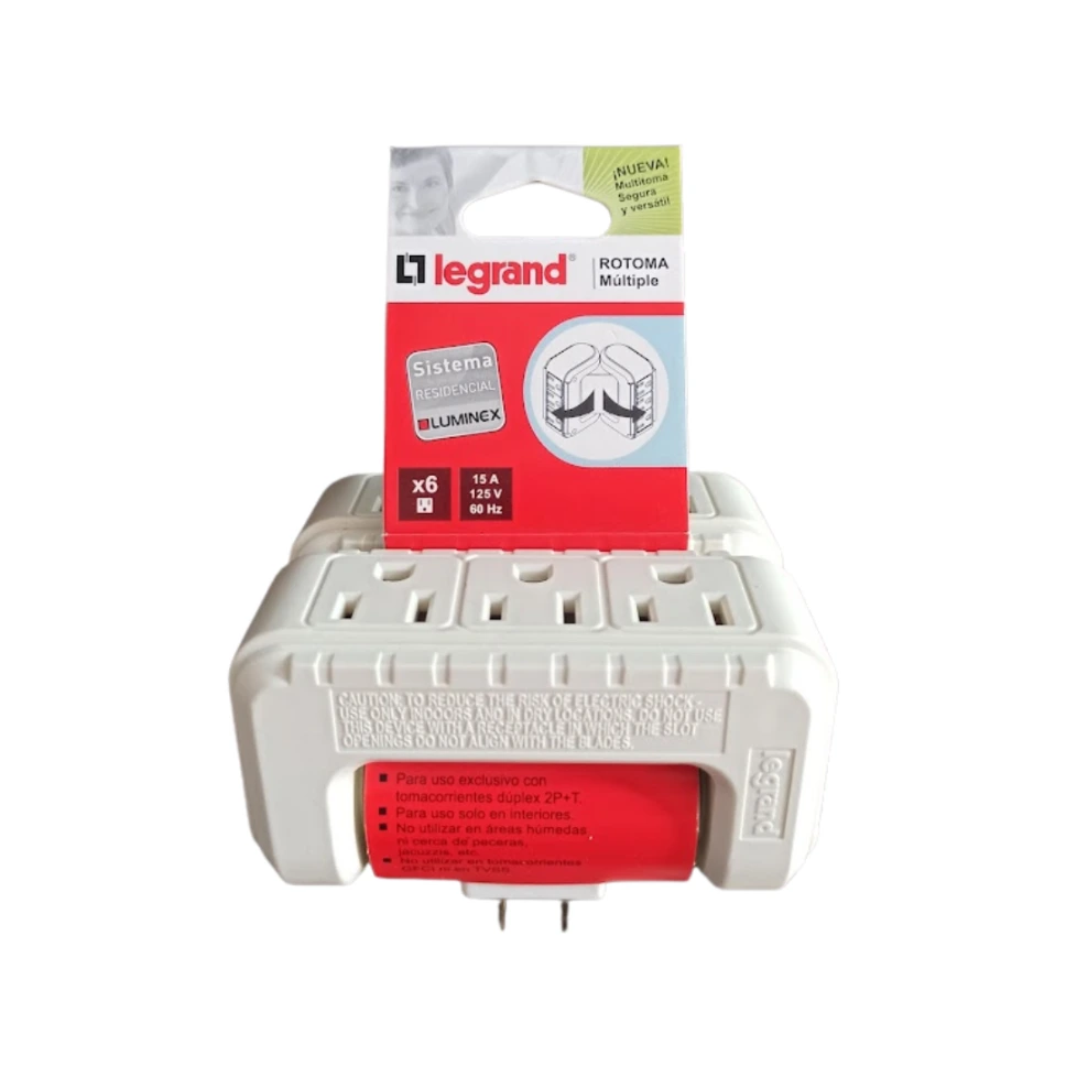 Multitoma 6 Salidas Rotativa Blanco Legrand DLE