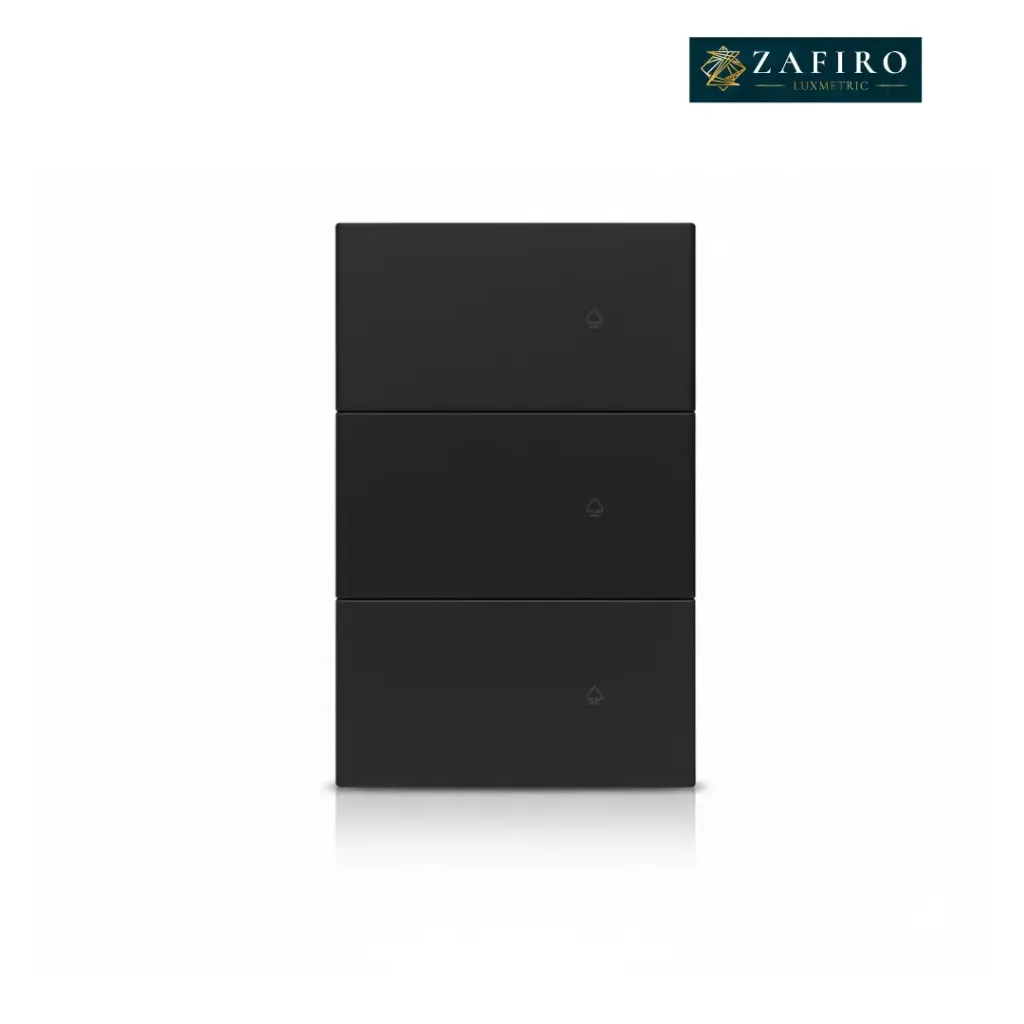 [ZFR667] Interruptor Triple Negro  Smart Elegance - Zafiro  ZFR667