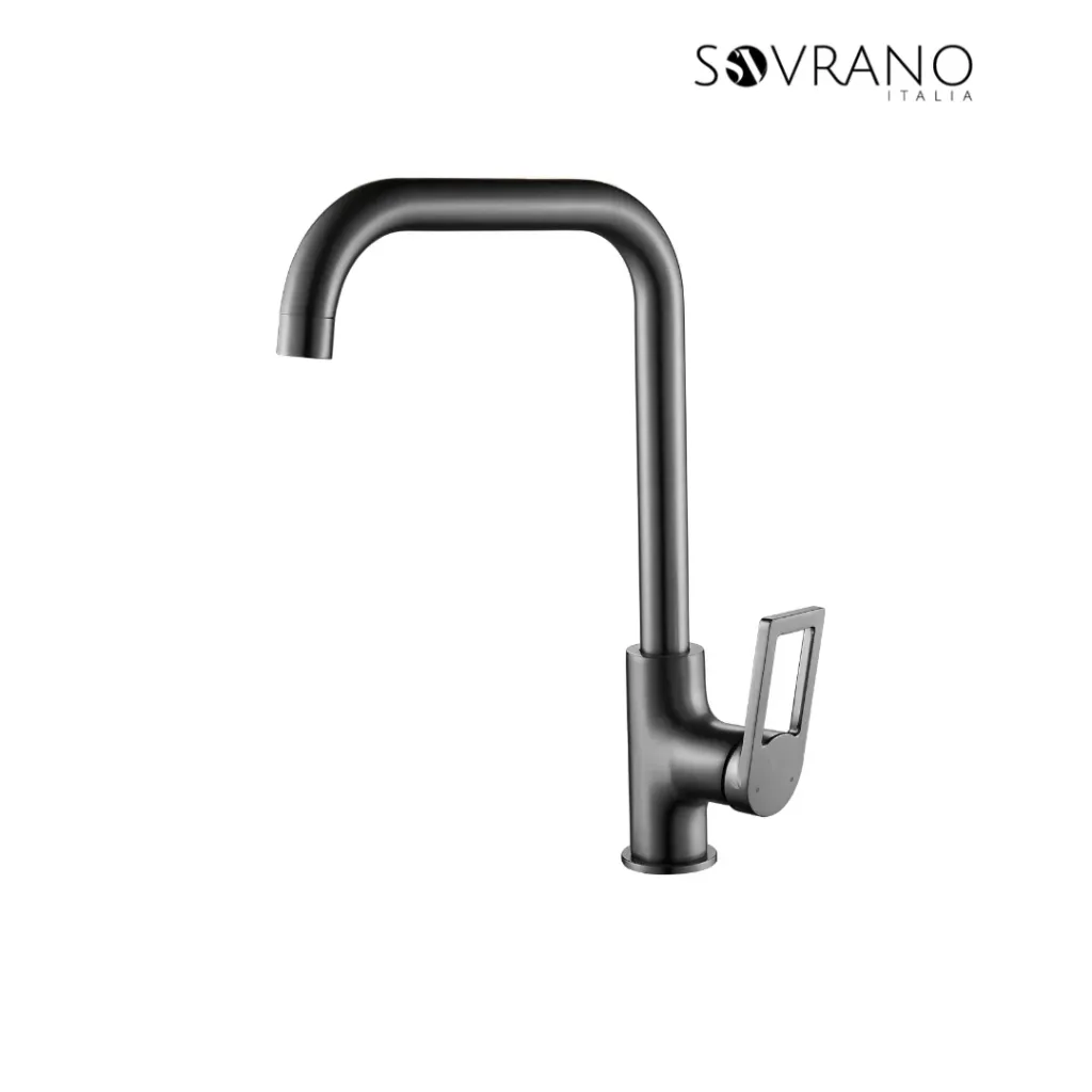 [SVR1010] Grifería Lavaplatos Monocontrol Spacco Gris Concreto - SOVRANO SVR1010