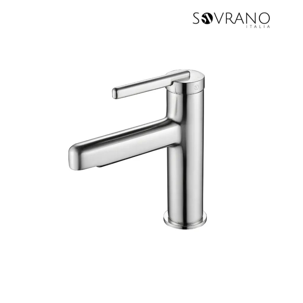 Grifería Lavamanos Monocontrol Media Sottile Níquel Texturizado - SOVRANO SVR1026