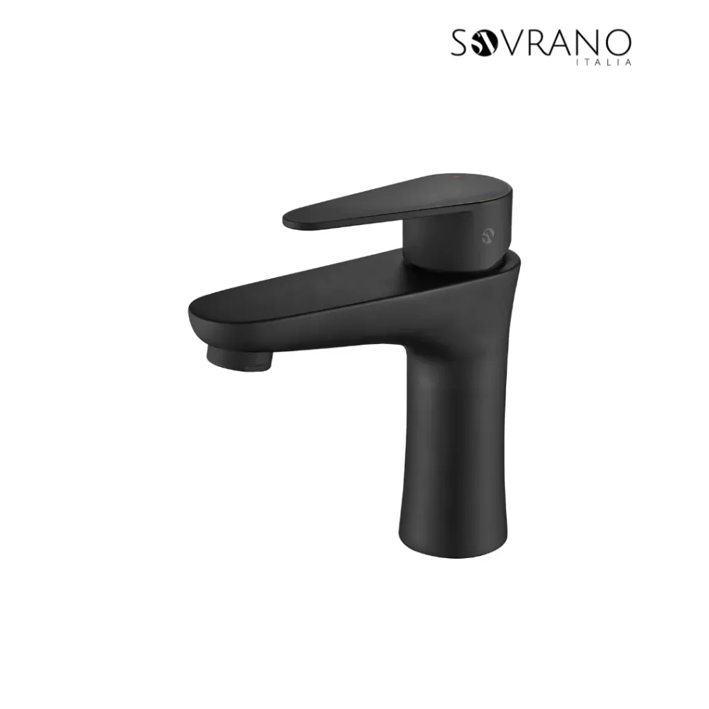 Grifería Lavamanos Monocontrol Media Posto Negro Mate - SOVRANO SVR1057