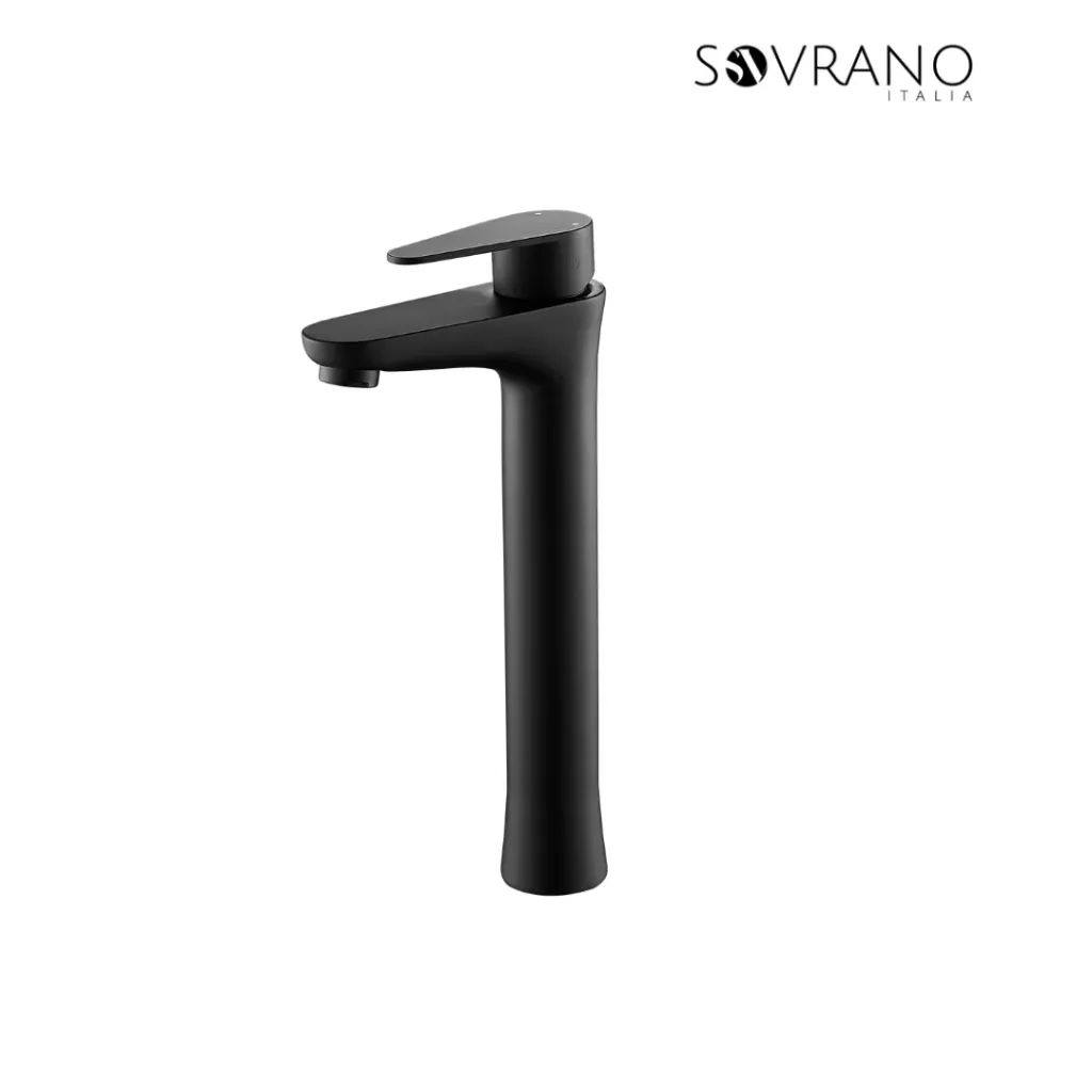 Grifería Lavamanos Monocontrol Alta Posto Negro Mate - SOVRANO SVR1061