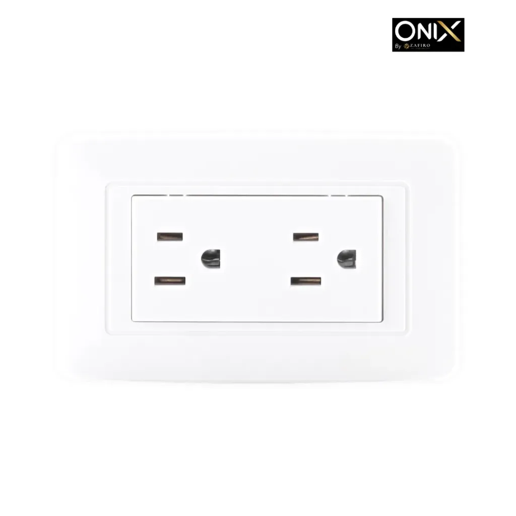 Toma Doble Polo Tierra Onix Color Blanco - ZFR41