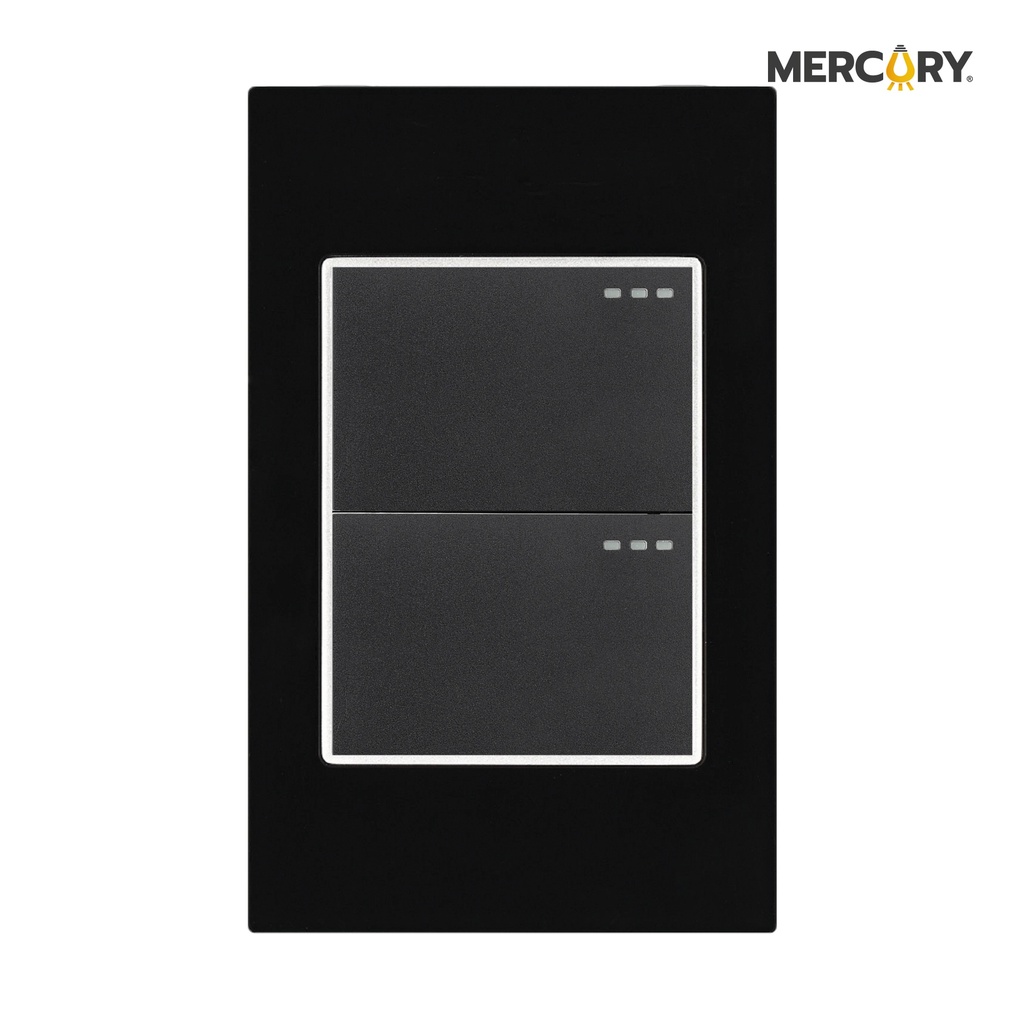 [ETI53] Interruptor Doble Conmutable Negro Mirror - Mercury Promax ETI53