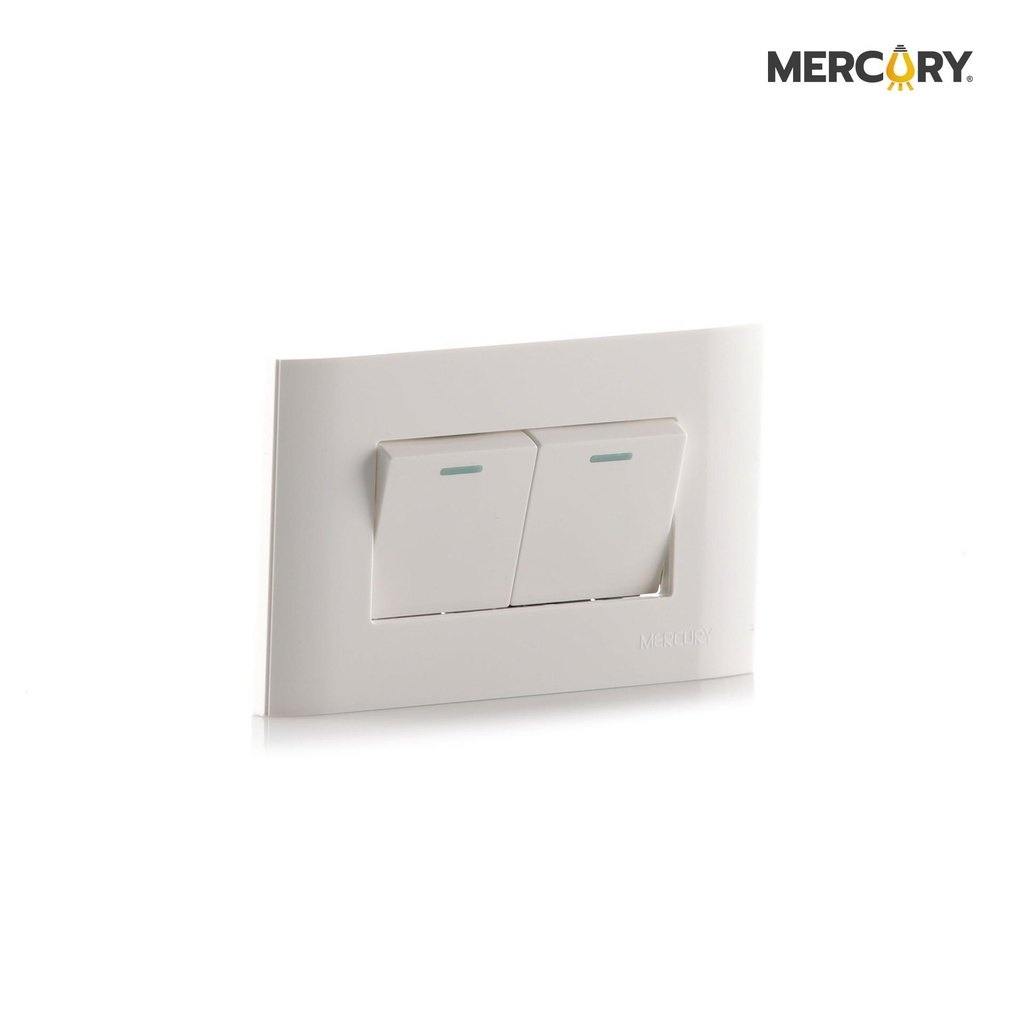 Interruptor doble conmutable premium white Mercury Promax - eti35