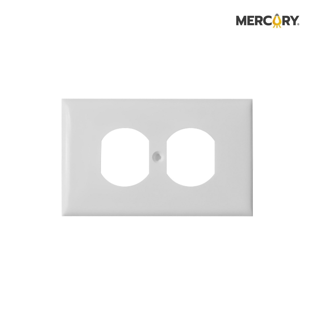 Tapa para Toma Doble Blanco - Mercury Promax ETI61