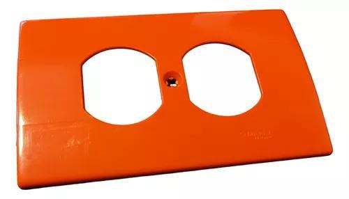 [ETI07] Tapa p/toma doble naranja Mercury Promax - eti07