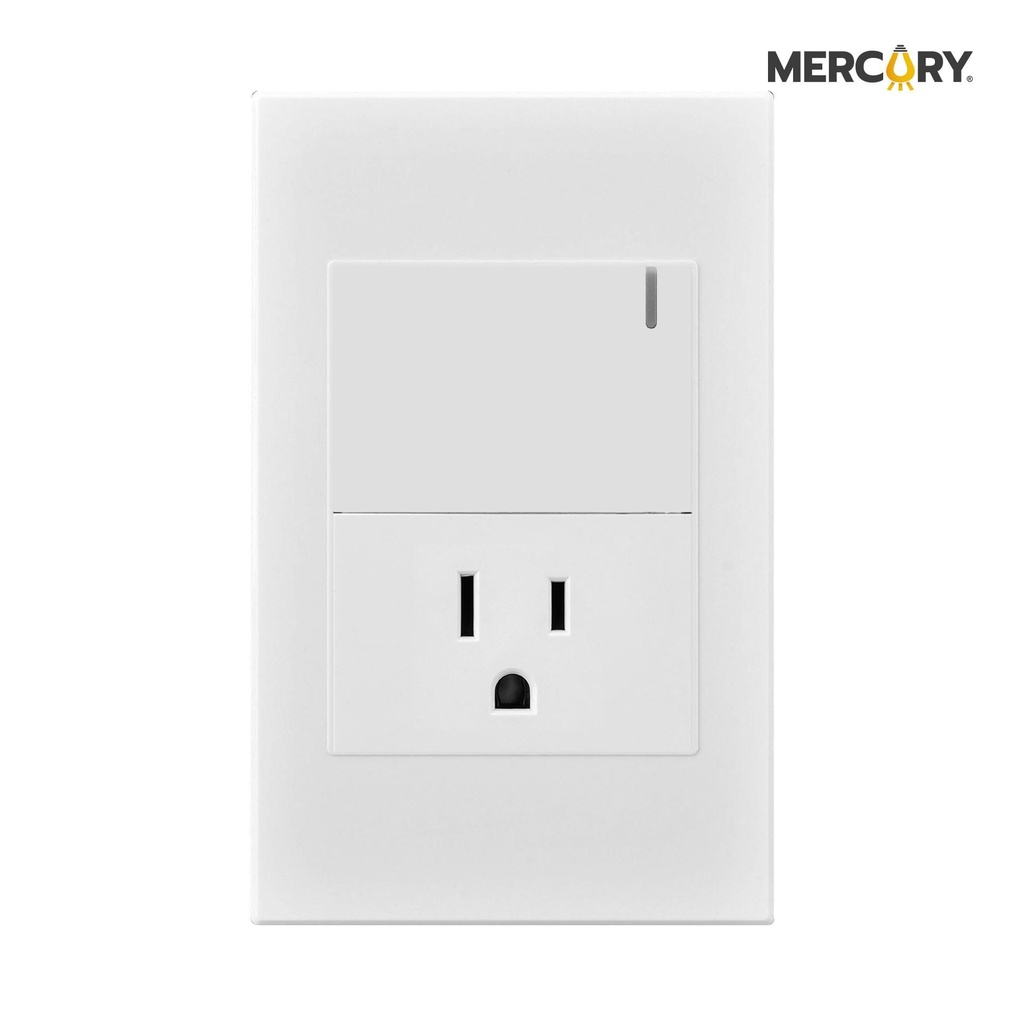 Toma + interruptor premium white Mercury Promax - eti38