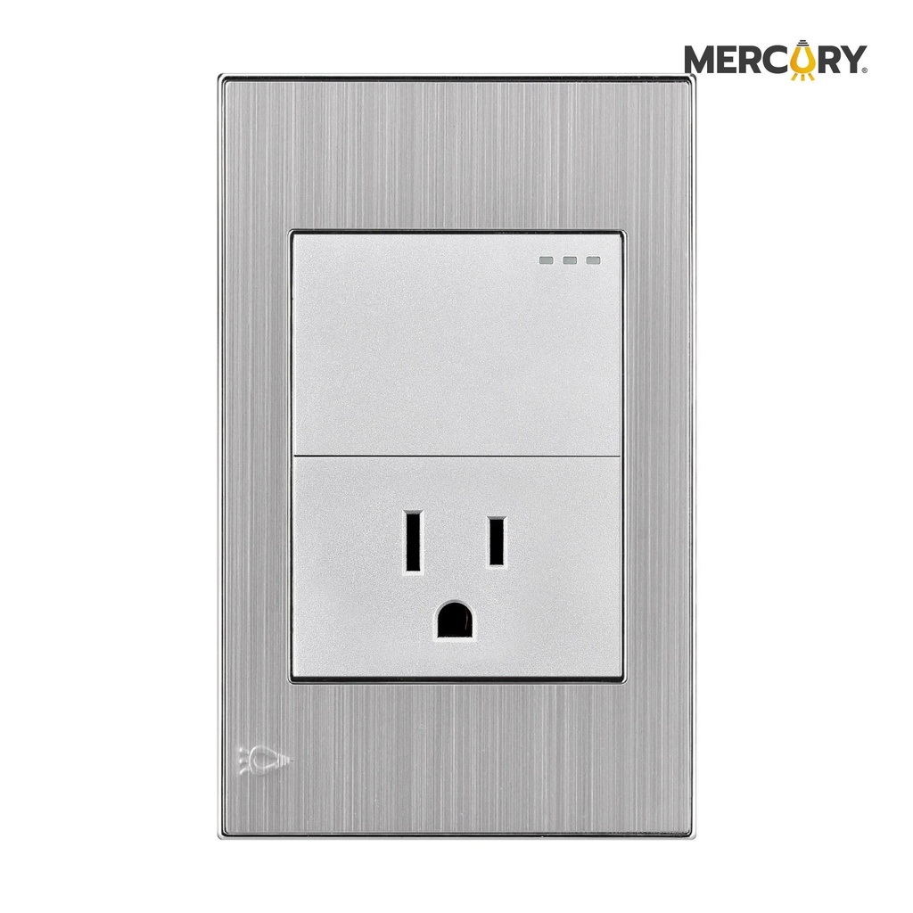 Toma + interruptor stainless Mercury Promax - eti47