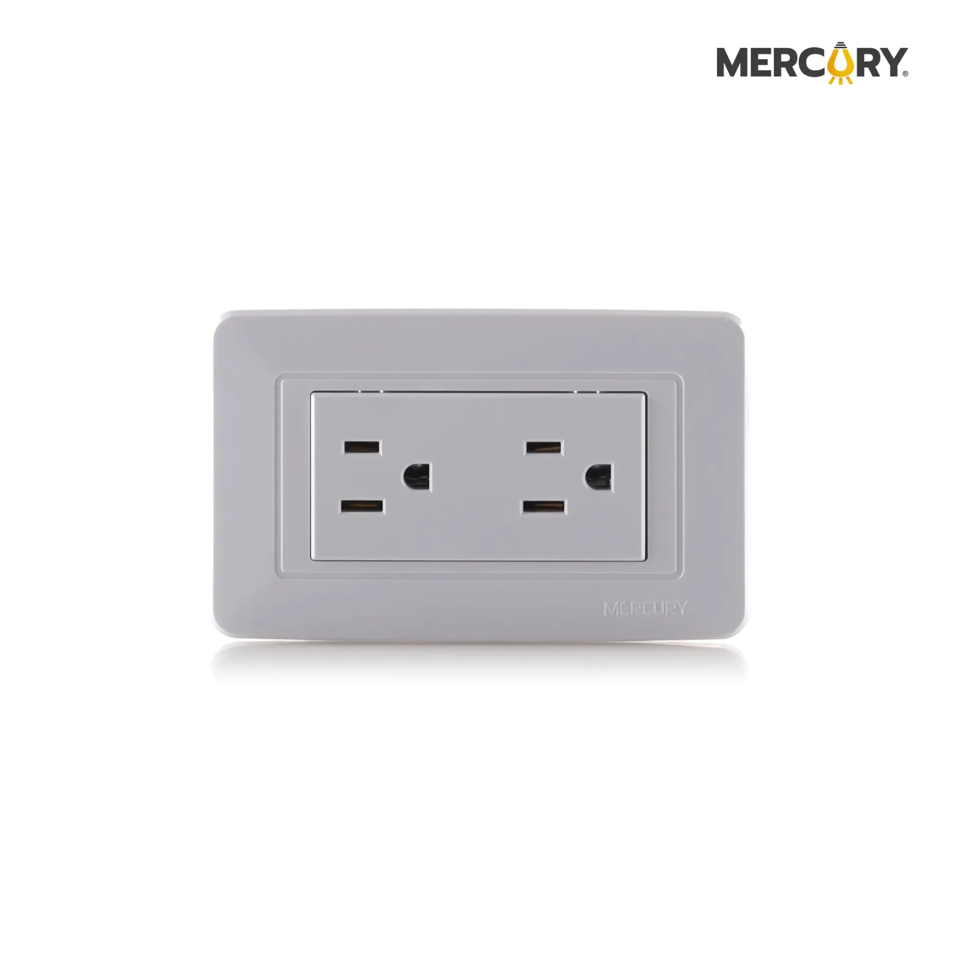 Toma Doble Polo Tierra Mercury Blanco 118Z - 06 - Mercury Promax ETI11