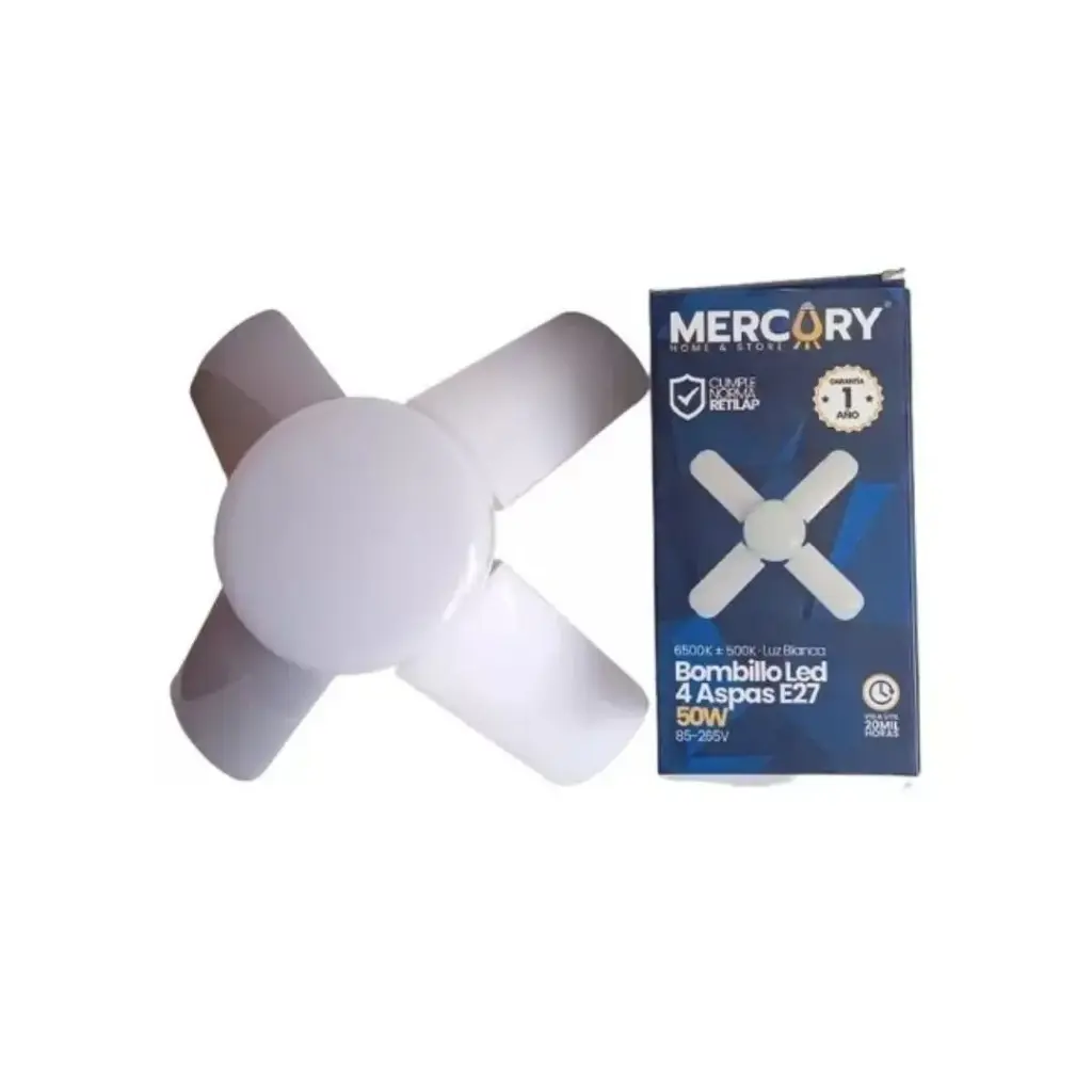 Bombillo led 4-aspas escualizable 50w e27 6500k Titanium - ibl48