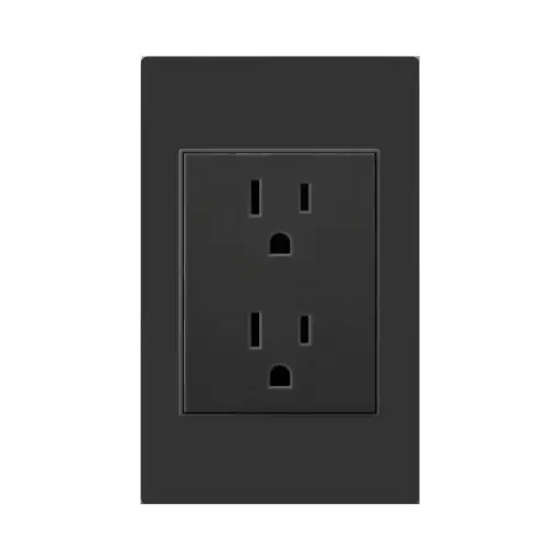 [ETI165] TOMA DOBLE POLO A TIERRA NEGRO MATE MERCURY PROMAX - ETI165