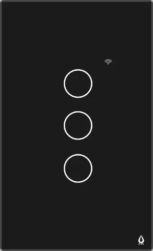 [TIC14] INTERRUPTOR TRIPLE SMART HOME BLACK TOUCH WIFI MERCURY PROMAX - TIC14