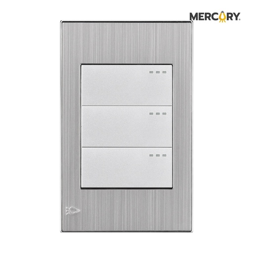 [ETI45] INTERRUPTOR TRIPLE CONMUTABLE STAINLESS MERCURY PROMAX - ETI45