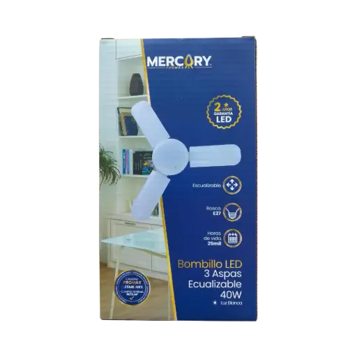 [IBL49] BOMBILLO LED 3-ASPAS ESCUALIZABLE 40W E27 6500K TITANIUM - IBL49